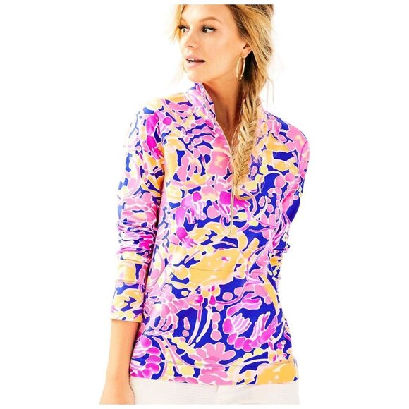 Lilly Pulitzer Upf 50+ Skipper Printed Popover with POCKETS 1/2 Zip Women's S - Picture 10 of 10